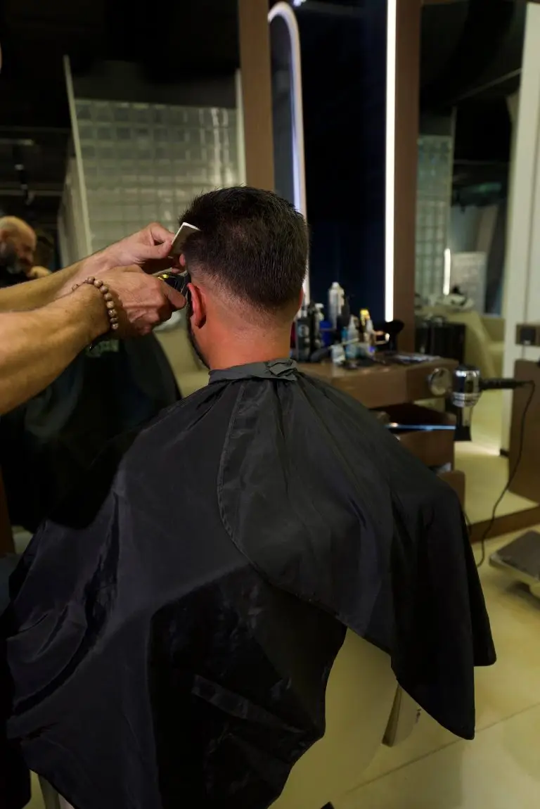 Precision men’s haircut at Hamza Salon Dubai