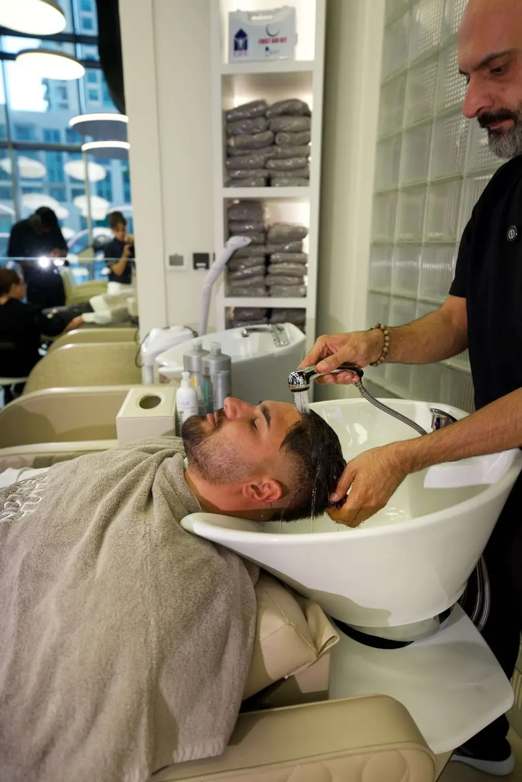 Professional hair treatment for men at Hamza Salon Dubai